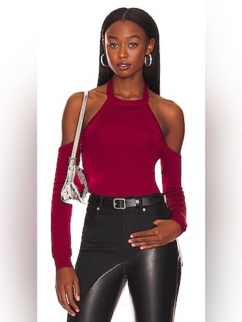 NBD Cora sweater S red cutout NWOT